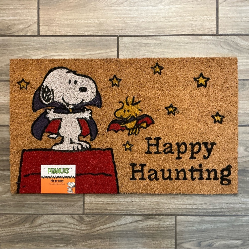 Peanuts Snoopy 18x30 Happy Haunting Coir Halloween Door Mat